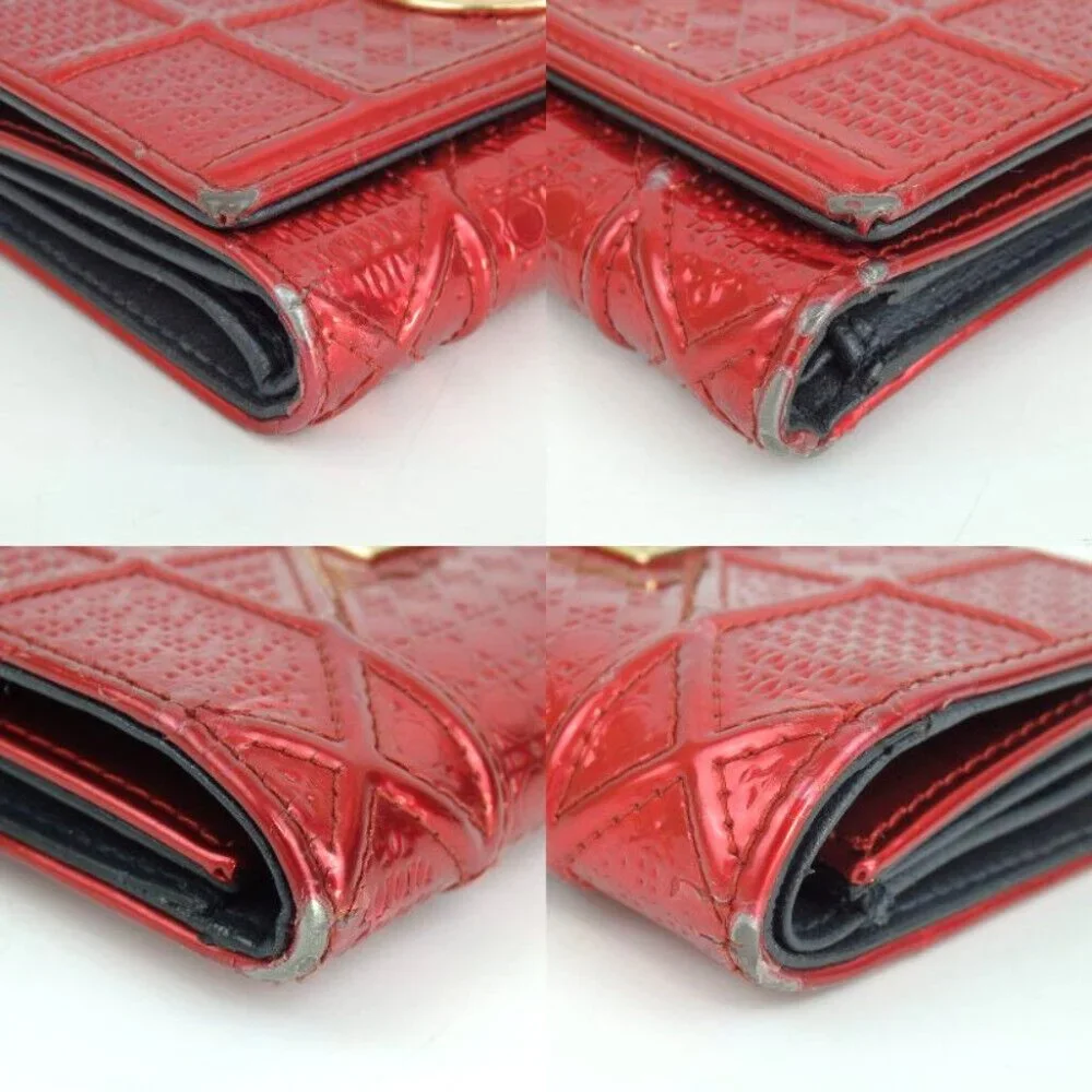 Authentic Christian Dior 26-MA-1107 Diorama Tri-fold wallet leather[Used]